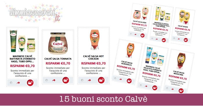 buoni sconto Calvè