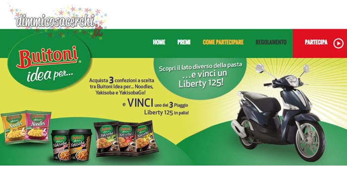 Vinci uno scooter Liberty con Noodles Buitoni