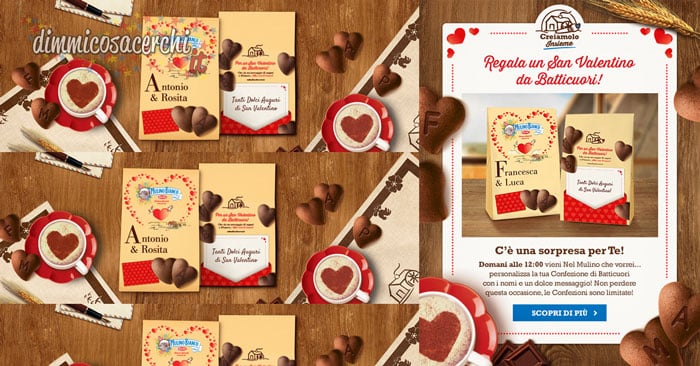 Biscotti Batticuori personalizzati omaggio