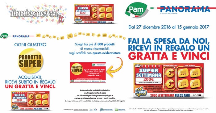 Gratta e Vinci super settimana in regalo da Pam Panorama