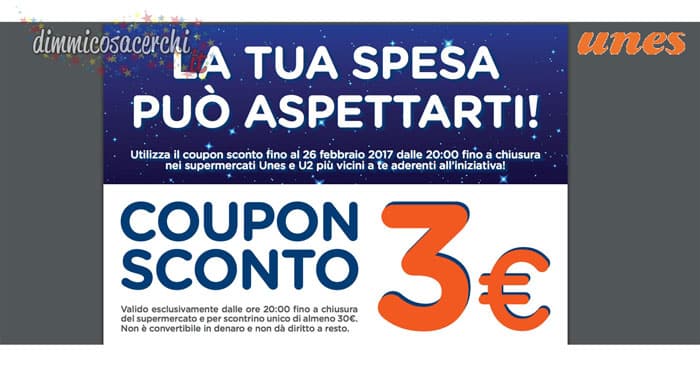 Buono sconto supermercati Unes