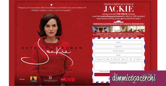 Concorso "Jackie il film": vinci viaggio a Washington