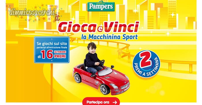 Pampers: vinci la macchinina sport