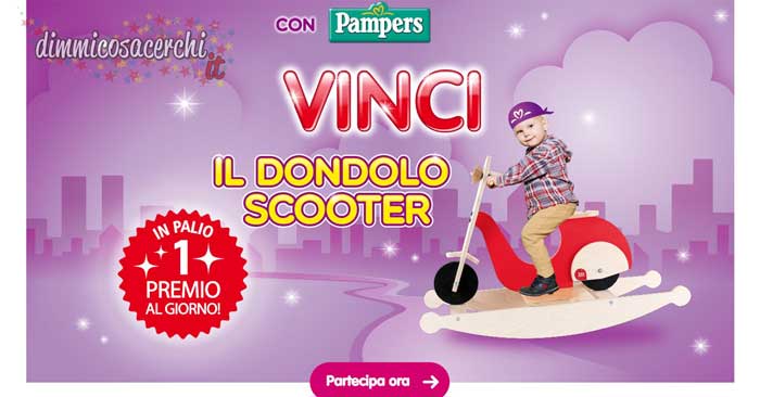 Vinci il dondolo scooter con Pampers