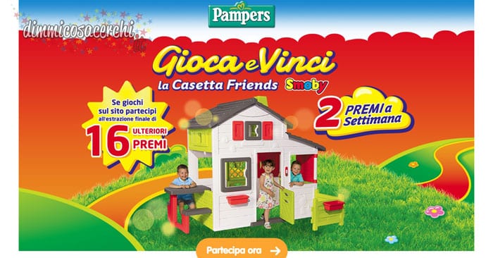 Vinci la casetta Friends Smoby con Pampers