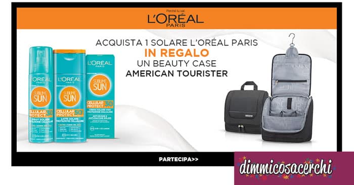Beauty Case in regalo con i solari L'Oreal Paris
