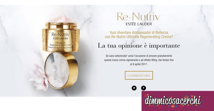 Diventa tester della crema viso Estèe Lauder Re-Nutriv