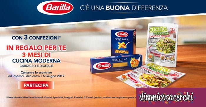 Abbonamento Cucina Moderna omaggio con Barilla