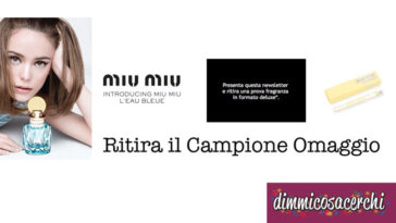 Campione omaggio profumo Eau de Parfum Miu Miu L’Eau Bleue