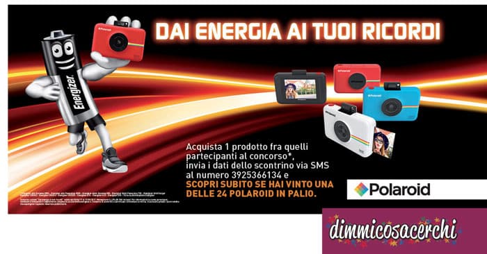 Concorso Energizer, vinci 24 Polaroid Snap