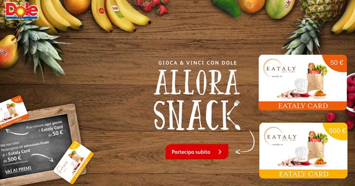 Vinci Eataly Card con Dole