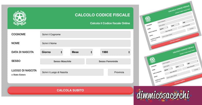 Calcolo codice fiscale online