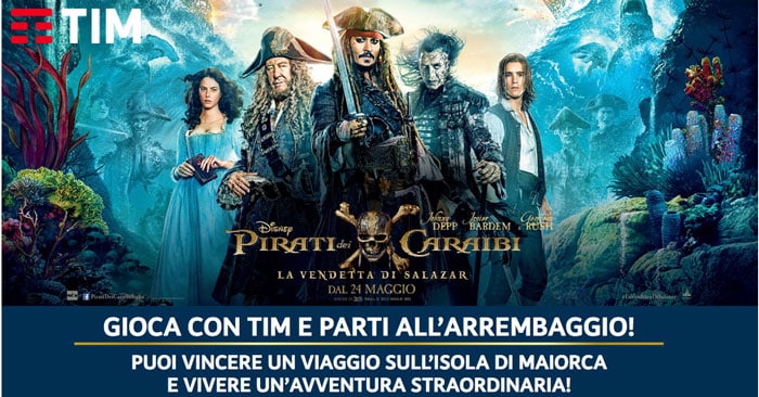 Tim Cinema: vinci con i Pirati dei Caraibi