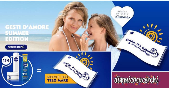 Nivea ti regala il telo mare: "Gesti d'amore summer edition"