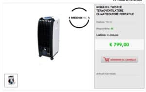 Mediatec Twister climatizzatore portatile scontato dell’88%!