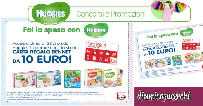 Huggies ti regala un buono spesa Bennet