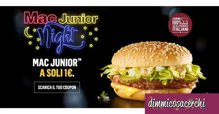 Panino Mac Junior: coupon