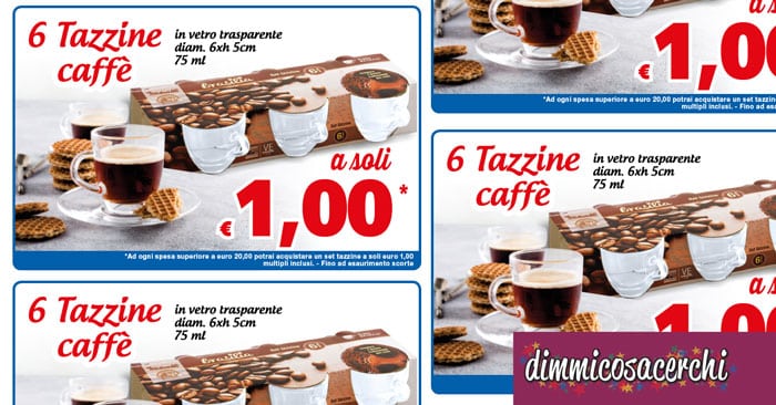 Supermercati MD: 6 tazzine in vetro