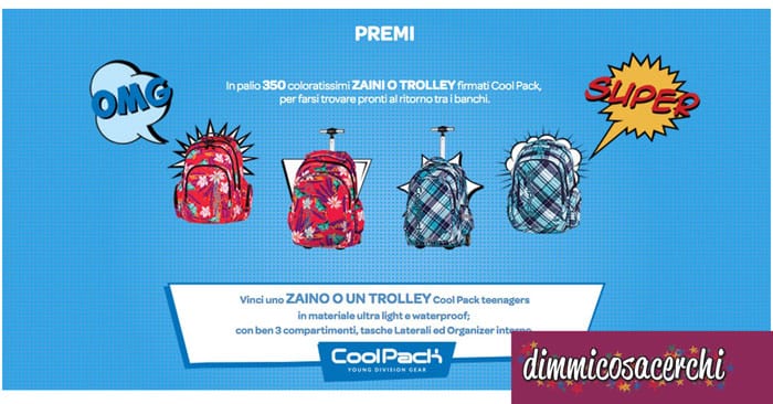 Vinci 350 zaini scuola con Carrefour