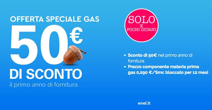 Enel Energia: 50€ di sconto nel primo anno di fornitura