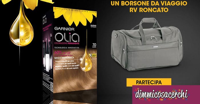 Garnier Olia ti regala il borsone da viaggio Roncato