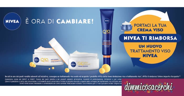 Nivea ti rimborsa l'acquisto di una nuova crema