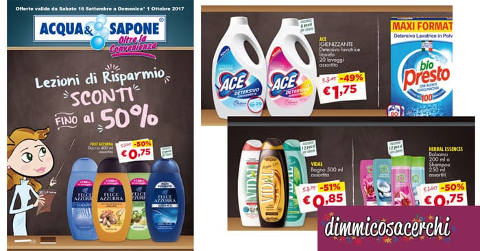 Volantino Acqua&Sapone settembre Lombardia, Abruzzo e Marche