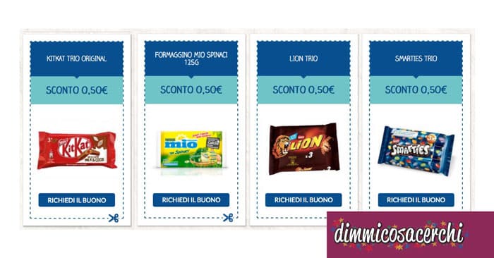 Buoni sconto KitKat, Smarties e Lion