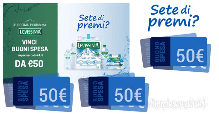 Concorso Levissima: vinci buoni spesa Supermercato24.it