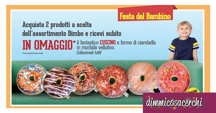 Cuscino a forma di ciambella in regalo da Acqua&Sapone