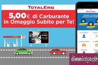 5€ di buono carburante TotalErg in regalo SUBITO