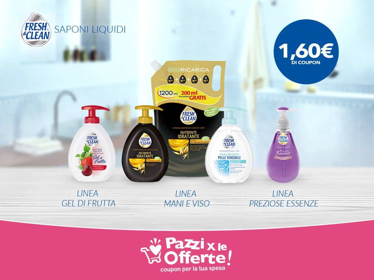 Coupon saponi liquidi Fresh&Clean: scaricali subito!