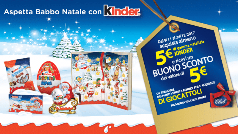 Kinder e Bennet ti regalano un Buono Sconto Catalina di 5 Euro