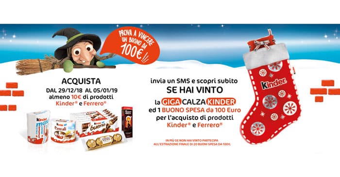 Vinci la calza della befana con Kinder e Ferrero!