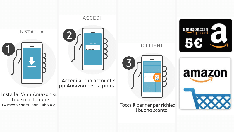 Amazon: 5€ di sconto omaggio