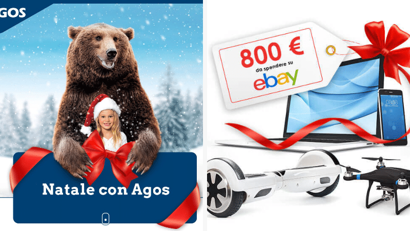 Concorso "Natale con Agos" instant win: vinci buono acquisto Ebay da 800€