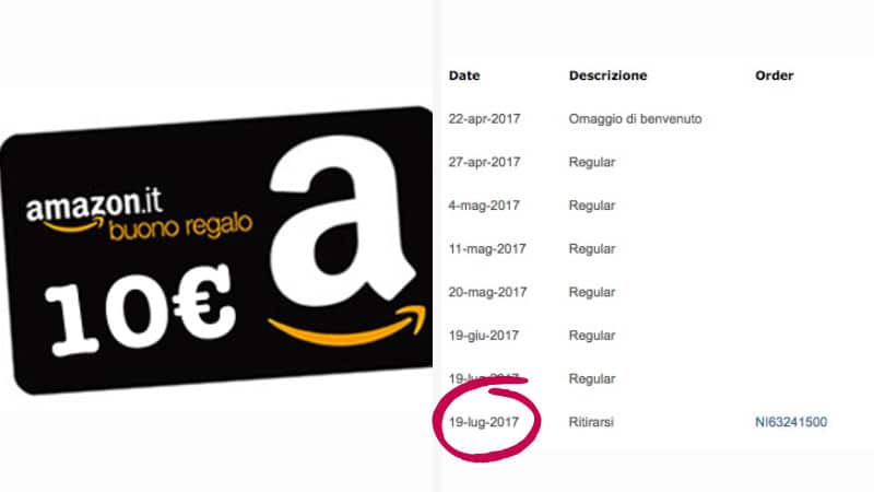 Come ricevere un buono Amazon da 10€ in 3 mesi (senza fare nulla)