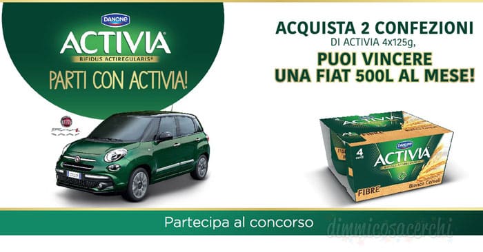 Concorso Activia: vinci una Fiat 500 al mese
