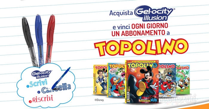 Concorso Bic: vinci un abbonamento a Topolino ogni giorno