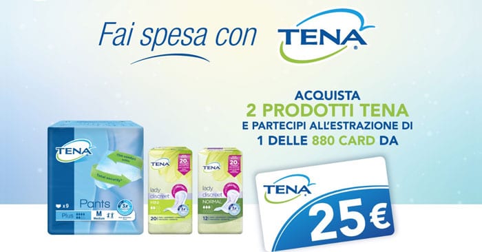 Concorso "Fai la spesa con Tena": vinci 880 buoni spesa