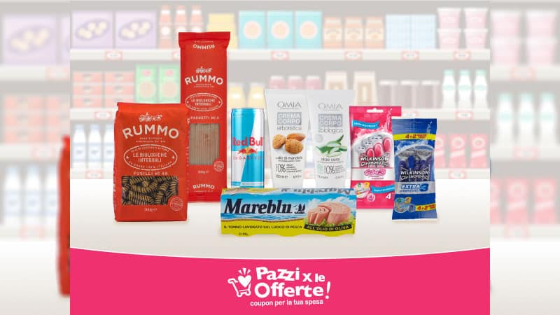 Buoni sconto pasta Rummo, Red Bull, Omia, Mareblu e Wilkinson!