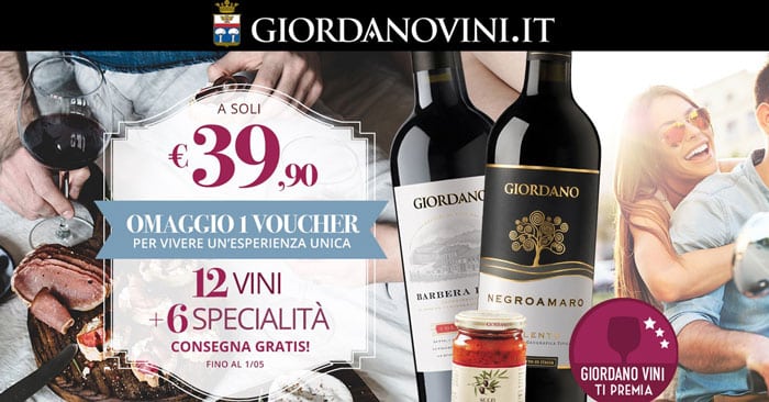 Giordani Vini ti premia con un regalo che vale 20,00€!