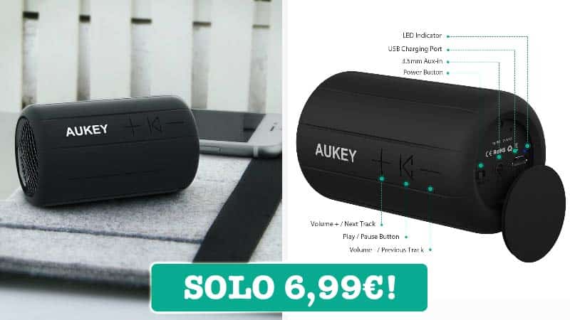 Speaker Bluetooth Aukey a soli 6,99 Euro