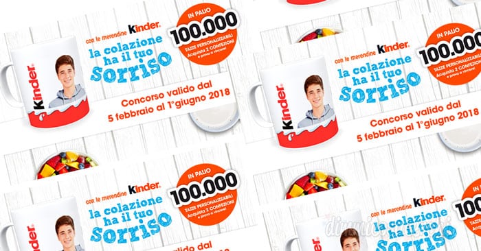 Merendine Kinder: vinci 100.000 tazze personalizzabili