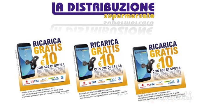 La Distribuzione Supermercato: ricarica telefonica omaggio per i clienti