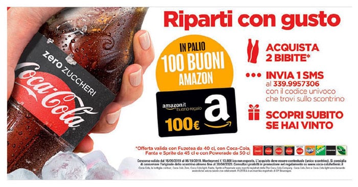 Coca-Cola e Autogrill: vinci buoni Amazon da 100€