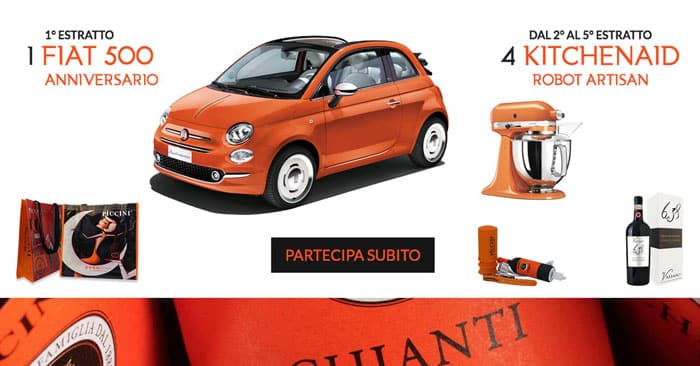 Concorso Orange Moments: vinci Fiat 500, Kitchenaid e altri premi!