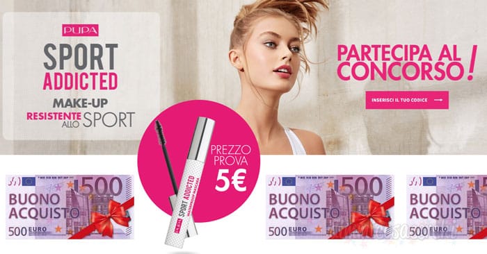 Concorso Pupa "Sport Addicted": vinci 500,00€ per comprare abbigliamento!