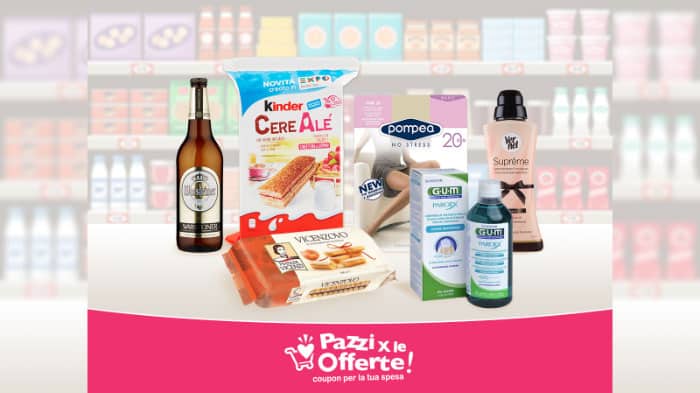 Coupon Kinder, Pompea, Vicenzi, Vernel, Gum e Warsteiner