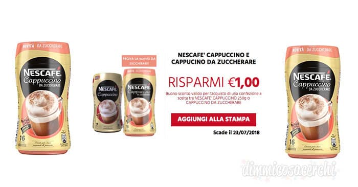 Buono sconto Nescafè cappuccino